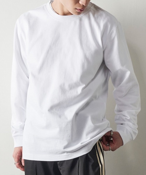 MADE BLANKS（メイドブランクス）の「【MADE BLANKS / メイド ブランクス】10オンス オーガニックコットン ロングスリーブTシャツ（Tシャツ/カットソー・メンズ・ホワイト/ブラック・LARGE/X-LARGE/MEDIUM）」の12枚目の写真