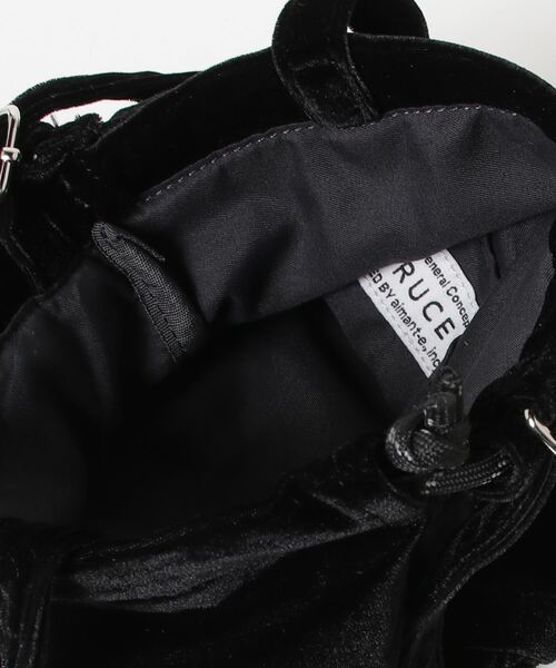 SPRUCE（スプルース）の「EM:SPRUCE 　超軽量　120g　ベロア　巾着ショルダーバッグ　旅行バッグ（ショルダーバッグ・レディース・オフホワイト/ブラック/ブルー/ダークパープル・FREE）」の10枚目の写真