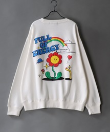 SITRY（シトリー）の「oversize foam print sweat shirt/裏起毛 オーバーサイズ 発泡プリント スウェット シャツ/トレーナー（スウェット・メンズ）」