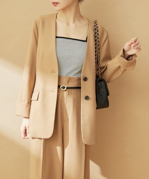 VIS（ビス）の「10mm巾変形メタルバックルピンレスベルト（ベルト・レディース・ダークブラウン/ブラック・FREE）」の10枚目の写真