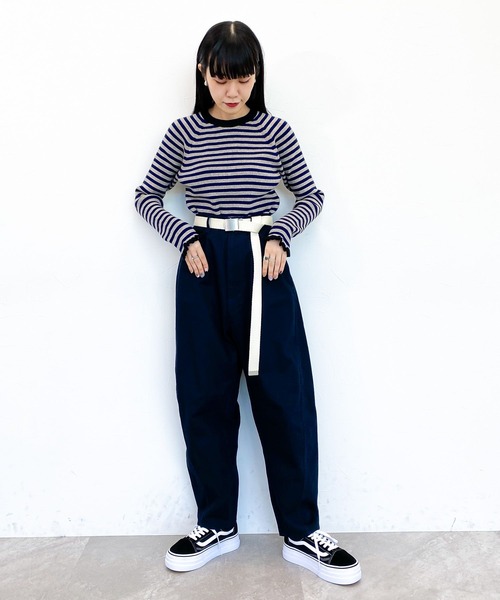 niko and...（ニコアンド）の「[MODE NORM CORE]フリルカフスリブプルオーバー（Tシャツ/カットソー・レディース・レッド/ブラック/ベージュ・MEDIUM/LARGE）」の9枚目の写真