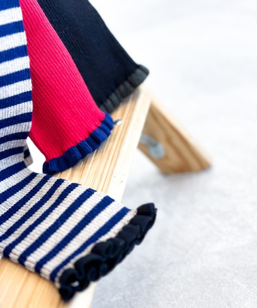 niko and...（ニコアンド）の「[MODE NORM CORE]フリルカフスリブプルオーバー（Tシャツ/カットソー・レディース・レッド/ブラック/ベージュ・MEDIUM/LARGE）」の18枚目の写真