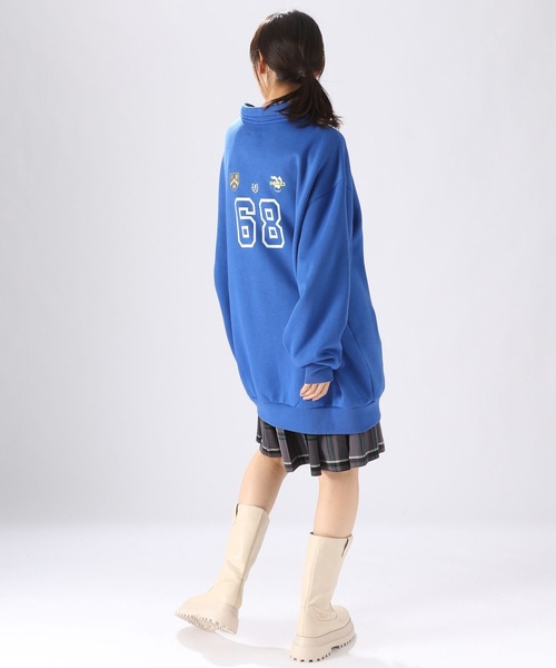 POLO BCS（ポロ ビーシーエス）の「【POLO BCS(ポロ・ビーシーエス)】コラボ襟付きチュニックプルオーバー（Tシャツ/カットソー・レディース・ネイビー/オフホワイト/ブルー・FREE）」の12枚目の写真