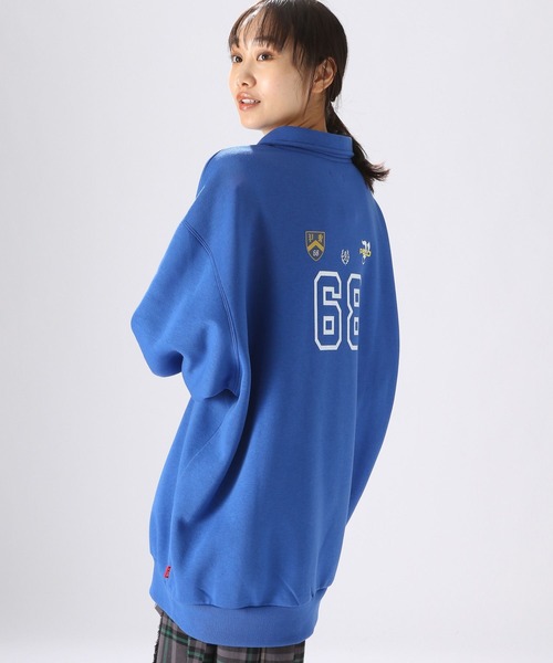 POLO BCS（ポロ ビーシーエス）の「【POLO BCS(ポロ・ビーシーエス)】コラボ襟付きチュニックプルオーバー（Tシャツ/カットソー・レディース・ネイビー/オフホワイト/ブルー・FREE）」の13枚目の写真