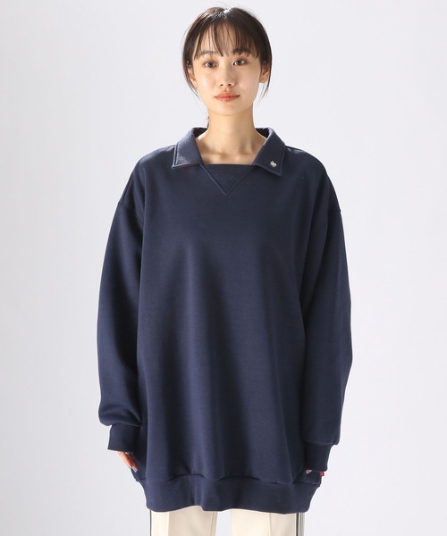 POLO BCS（ポロ ビーシーエス）の「【POLO BCS(ポロ・ビーシーエス)】コラボ襟付きチュニックプルオーバー（Tシャツ/カットソー・レディース・ネイビー/オフホワイト/ブルー・FREE）」の16枚目の写真