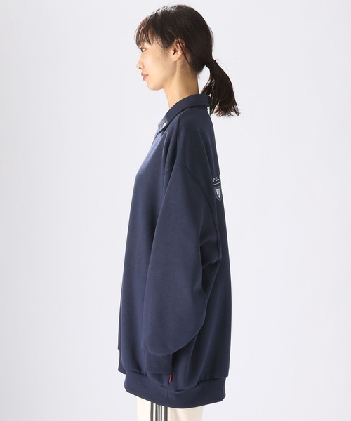 POLO BCS（ポロ ビーシーエス）の「【POLO BCS(ポロ・ビーシーエス)】コラボ襟付きチュニックプルオーバー（Tシャツ/カットソー・レディース・ネイビー/オフホワイト/ブルー・FREE）」の17枚目の写真