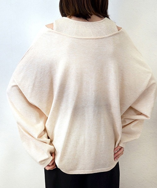 STYLEBLOCK(スタイルブロック)の「ニットタンクトップ×プルオーバーセット(ニット/セーター・レディース・ホワイト系その他/ブラック/ブルー・M)」の6枚目の写真