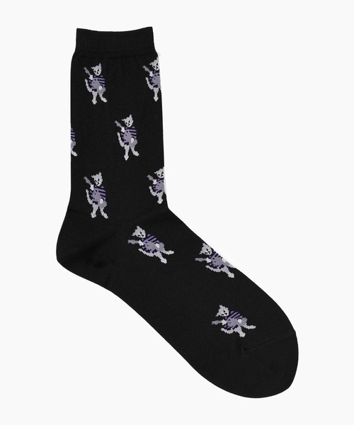 LAD MUSICIAN（ラッドミュージシャン）の「GUITAR CAT SOCKS（ソックス/靴下・メンズ・ブラック系その他/ブラック×パープル/ブラック系その他2・FREE）」の2枚目の写真