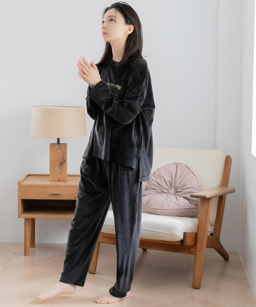 Dita（ディータ）の「パールシャギーテーパードパンツ(単品販売)（ルームウェア/パジャマ・レディース・スモークピンク/シャンパン/ネイビー/ブラック/チャコールグレー/ブルー系その他・FREE/L/M）」の19枚目の写真