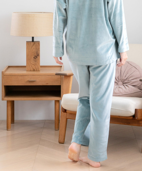 Dita（ディータ）の「パールシャギーテーパードパンツ(単品販売)（ルームウェア/パジャマ・レディース・スモークピンク/シャンパン/ネイビー/ブラック/チャコールグレー/ブルー系その他・FREE/L/M）」の9枚目の写真