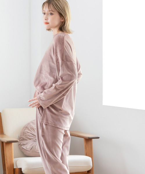 Dita（ディータ）の「パールシャギーテーパードパンツ(単品販売)（ルームウェア/パジャマ・レディース・スモークピンク/シャンパン/ネイビー/ブラック/チャコールグレー/ブルー系その他・FREE/L/M）」の16枚目の写真