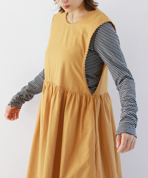 Crisp(クリスプ)の「2wayネックボタンTシャツ(Tシャツ/カットソー・レディース・チャコールグレー/ベージュ/オレンジ/ピンク/アイボリー/ダークグレー・FREE)」の20枚目の写真