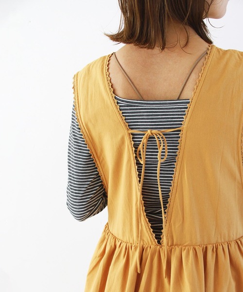 Crisp(クリスプ)の「2wayネックボタンTシャツ(Tシャツ/カットソー・レディース・チャコールグレー/ベージュ/オレンジ/ピンク/アイボリー/ダークグレー・FREE)」の21枚目の写真