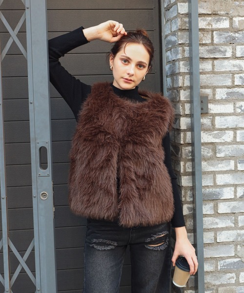 JIN DIAOFUR ラクーン ベスト ジレ ファーコート XXLサイズ JIN DIAOFUR ラクーン ベスト ジレ ファーコート XXLサイズ