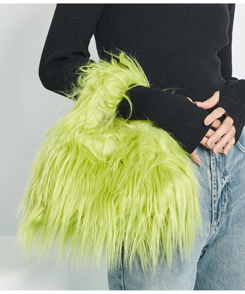 Settimissimo（セッティミッシモ）の「ロングヤーン フェイファー ハンドルバッグ スモールバッグ（ハンドバッグ・レディース・ブラウン/ネイビー/グリーン・FREE）」の2枚目の写真