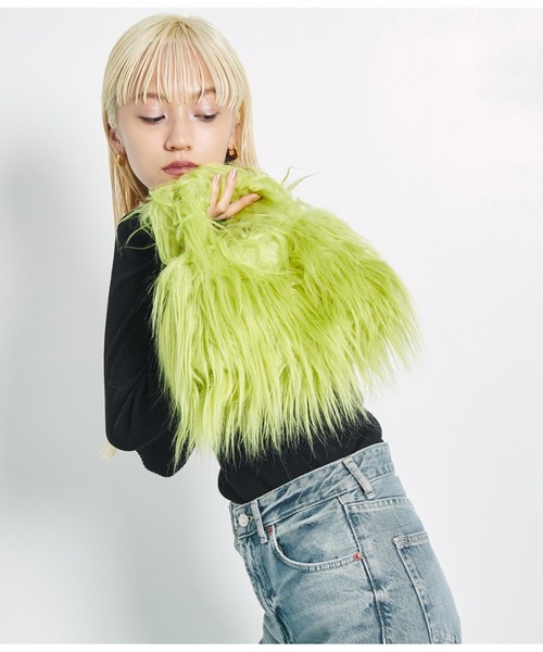 Settimissimo（セッティミッシモ）の「ロングヤーン フェイファー ハンドルバッグ スモールバッグ（ハンドバッグ・レディース・ブラウン/ネイビー/グリーン・FREE）」の11枚目の写真