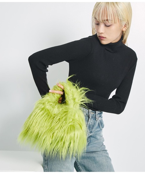 Settimissimo（セッティミッシモ）の「ロングヤーン フェイファー ハンドルバッグ スモールバッグ（ハンドバッグ・レディース・ブラウン/ネイビー/グリーン・FREE）」の10枚目の写真