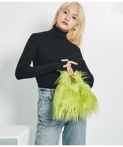 Settimissimo（セッティミッシモ）の「ロングヤーン フェイファー ハンドルバッグ スモールバッグ（ハンドバッグ・レディース・ブラウン/ネイビー/グリーン・FREE）」の12枚目の写真