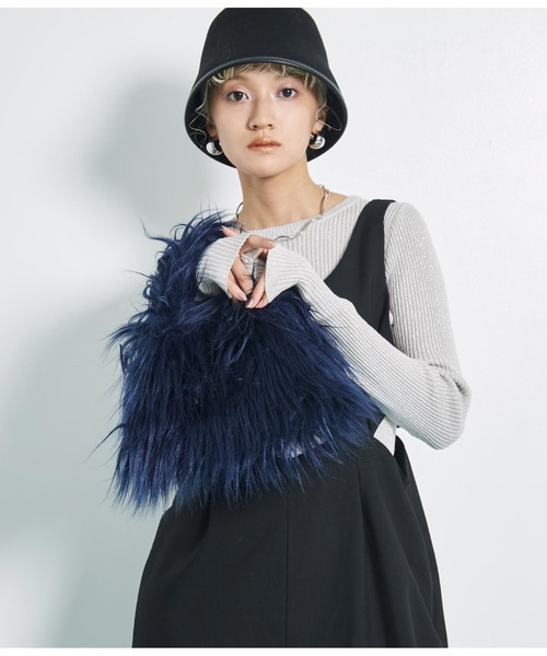 Settimissimo（セッティミッシモ）の「ロングヤーン フェイファー ハンドルバッグ スモールバッグ（ハンドバッグ・レディース・ブラウン/ネイビー/グリーン・FREE）」の19枚目の写真