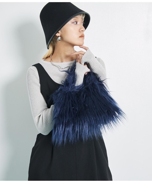 Settimissimo（セッティミッシモ）の「ロングヤーン フェイファー ハンドルバッグ スモールバッグ（ハンドバッグ・レディース・ブラウン/ネイビー/グリーン・FREE）」の20枚目の写真