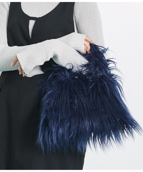 Settimissimo（セッティミッシモ）の「ロングヤーン フェイファー ハンドルバッグ スモールバッグ（ハンドバッグ・レディース・ブラウン/ネイビー/グリーン・FREE）」の15枚目の写真