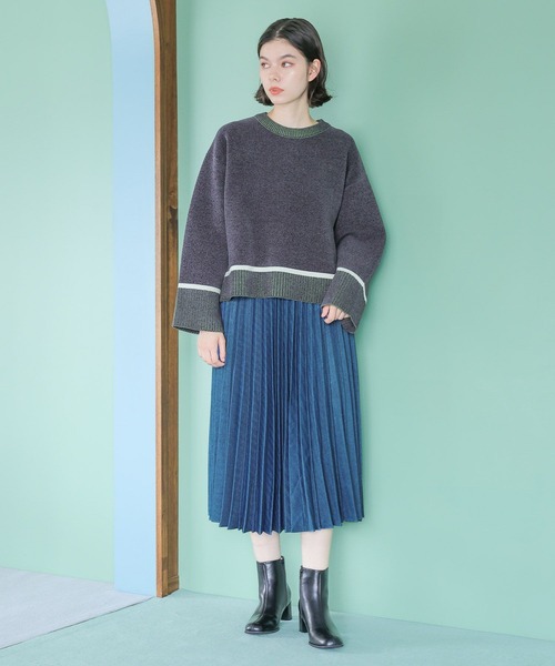 niko and...（ニコアンド）の「オリジナルブロックヒールブーツ（ブーツ・レディース・アイボリー/ブラック・LARGE/SMALL/MEDIUM）」の6枚目の写真