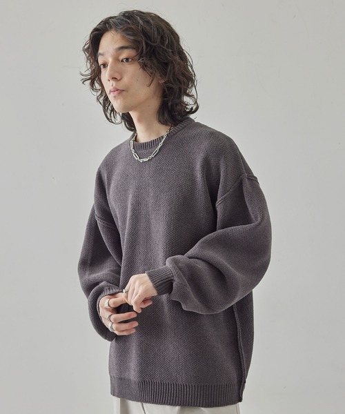 JUNRED（ジュンレッド）の「モールクルービッグニット（ニット/セーター・メンズ・ホワイト/ブルー/チャコールグレー/グレー系その他・S/L/M）」の6枚目の写真