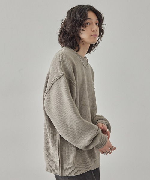 JUNRED（ジュンレッド）の「モールクルービッグニット（ニット/セーター・メンズ・ホワイト/ブルー/チャコールグレー/グレー系その他・S/L/M）」の8枚目の写真