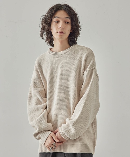 JUNRED（ジュンレッド）の「モールクルービッグニット（ニット/セーター・メンズ・ホワイト/ブルー/チャコールグレー/グレー系その他・S/L/M）」の11枚目の写真