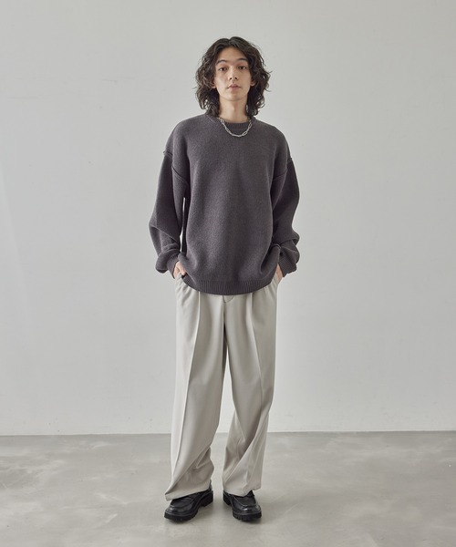 JUNRED（ジュンレッド）の「モールクルービッグニット（ニット/セーター・メンズ・ホワイト/ブルー/チャコールグレー/グレー系その他・S/L/M）」の16枚目の写真