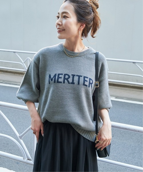 B.C STOCK（ベーセーストック）の「《追加》ロゴインターシャプルオーバー（ニット/セーター・レディース・ブラック/チャコールグレー/グリーン・FREE）」の17枚目の写真