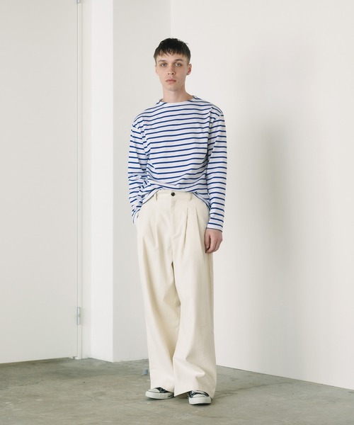 ROOPTOKYO（ループトウキョウ）の「ROOP TOKYO×えーと 2 tuck chino wide pant 2タックチノワイドパンツ（チノパンツ・メンズ・オフホワイト/カーキ・M/S）」の14枚目の写真