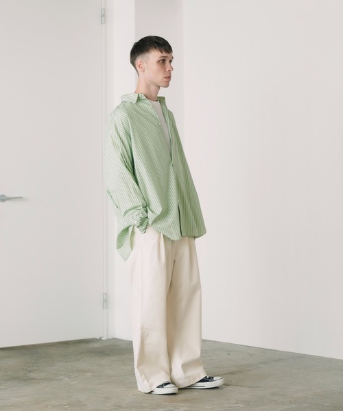 ROOPTOKYO（ループトウキョウ）の「ROOP TOKYO×えーと 2 tuck chino wide pant 2タックチノワイドパンツ（チノパンツ・メンズ・オフホワイト/カーキ・M/S）」の20枚目の写真