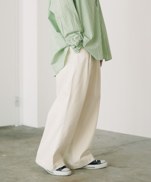ROOPTOKYO（ループトウキョウ）の「ROOP TOKYO×えーと 2 tuck chino wide pant 2タックチノワイドパンツ（チノパンツ・メンズ・オフホワイト/カーキ・M/S）」の16枚目の写真