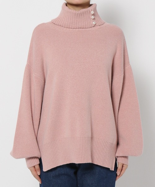 mysty woman（ミスティウーマン）の「パールボタンハイネックニット　995495（ニット/セーター・レディース・ブラック/オフホワイト/ライトピンク・FREE）」の14枚目の写真