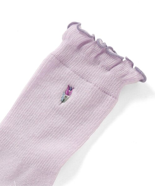 apres les cours（アプレレクール）の「ワンポイントモチーフ刺繍ソックス（ソックス/靴下・キッズ・オフホワイト/イエロー/ラベンダー/ブラック・12/21/15 /18）」の5枚目の写真