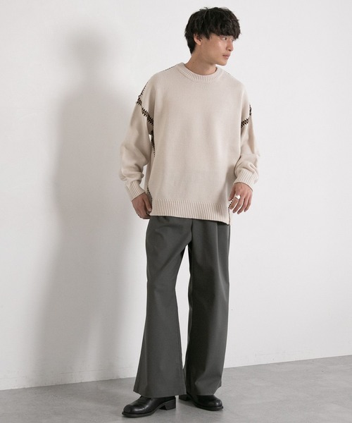 RAGEBLUE(レイジブルー)の「TR stretch tuck drape wide straight slacks / TRストレッチ/タックドレープワイドストレートスラックス(スラックス・メンズ・ブラック/ダークグリーン/ダークグレー/ホワイト・MEDIUM/LARGE/SMALL)」の8枚目の写真