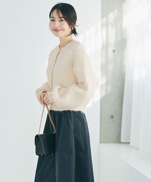 coca(coca)(コカ)の「モヘヤタッチパールカーディガン(カーディガン/ボレロ・レディース・ライトブルー/アイボリー・M/L)」の5枚目の写真