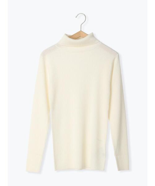 Samansa Mos2(サマンサ モスモス)の「【マシンウォッシャブル】リブタートルネックニット(ニット/セーター・レディース・オフホワイト/ピンク/ブラック/ブルー・F)」の2枚目の写真