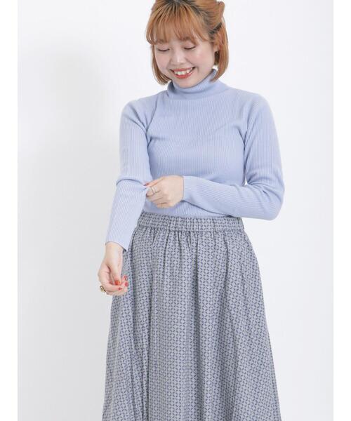 Samansa Mos2(サマンサ モスモス)の「【マシンウォッシャブル】リブタートルネックニット(ニット/セーター・レディース・オフホワイト/ピンク/ブラック/ブルー・F)」の16枚目の写真