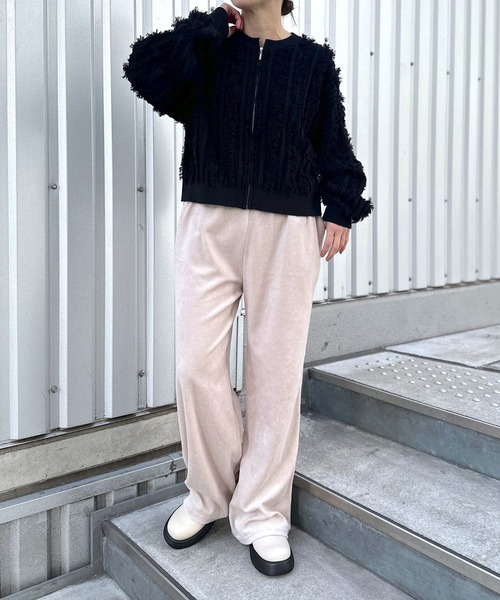 LEPSIM（レプシィム）の「12ゲージフリンジZIPカーディガン　994137（カーディガン/ボレロ・レディース・アイボリー/ブラック・FREE）」の10枚目の写真