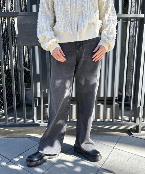 LEPSIM（レプシィム）の「12ゲージフリンジZIPカーディガン　994137（カーディガン/ボレロ・レディース・アイボリー/ブラック・FREE）」の7枚目の写真