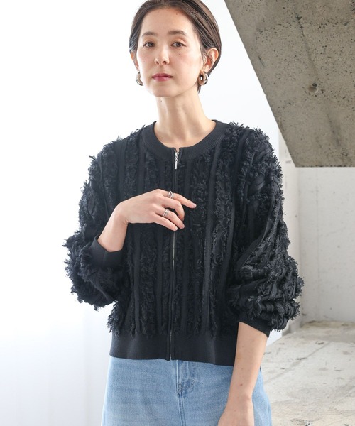 LEPSIM（レプシィム）の「12ゲージフリンジZIPカーディガン　994137（カーディガン/ボレロ・レディース・アイボリー/ブラック・FREE）」の21枚目の写真