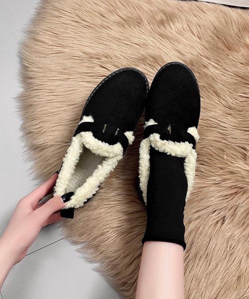 shopnikoniko(ショップニコニコ)の「フェイクスエード ムートンスリッポン ボアシューズ モカシン もこもこ パンプス(スリッポン・レディース・キャメル/ブラウン/ブラック・38/36/37)」の8枚目の写真