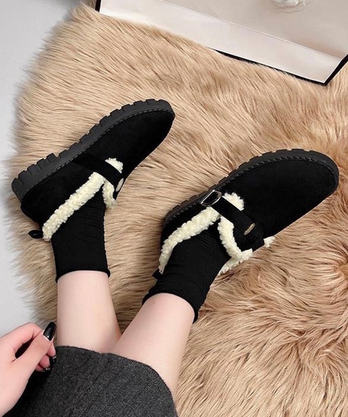 shopnikoniko(ショップニコニコ)の「フェイクスエード ムートンスリッポン ボアシューズ モカシン もこもこ パンプス(スリッポン・レディース・キャメル/ブラウン/ブラック・38/36/37)」の9枚目の写真