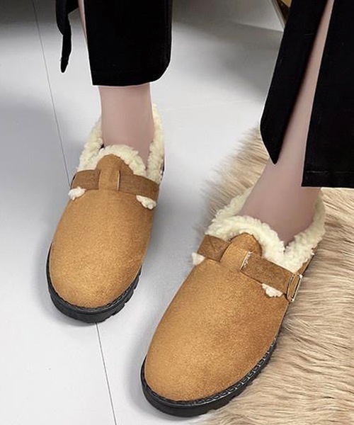 shopnikoniko(ショップニコニコ)の「フェイクスエード ムートンスリッポン ボアシューズ モカシン もこもこ パンプス(スリッポン・レディース・キャメル/ブラウン/ブラック・38/36/37)」の12枚目の写真