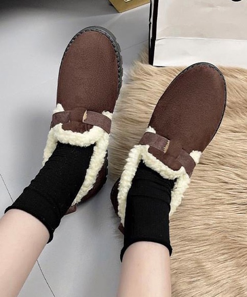shopnikoniko(ショップニコニコ)の「フェイクスエード ムートンスリッポン ボアシューズ モカシン もこもこ パンプス(スリッポン・レディース・キャメル/ブラウン/ブラック・38/36/37)」の13枚目の写真