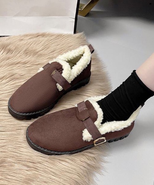 shopnikoniko(ショップニコニコ)の「フェイクスエード ムートンスリッポン ボアシューズ モカシン もこもこ パンプス(スリッポン・レディース・キャメル/ブラウン/ブラック・38/36/37)」の14枚目の写真