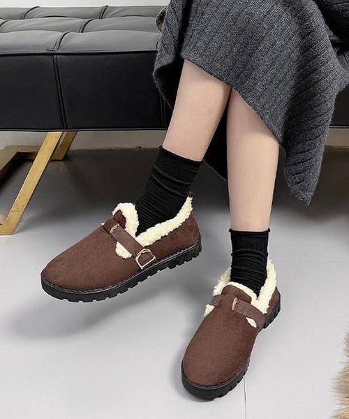shopnikoniko(ショップニコニコ)の「フェイクスエード ムートンスリッポン ボアシューズ モカシン もこもこ パンプス(スリッポン・レディース・キャメル/ブラウン/ブラック・38/36/37)」の16枚目の写真