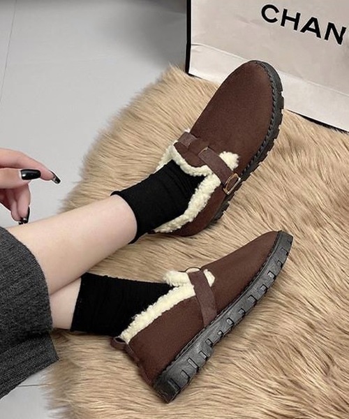 shopnikoniko(ショップニコニコ)の「フェイクスエード ムートンスリッポン ボアシューズ モカシン もこもこ パンプス(スリッポン・レディース・キャメル/ブラウン/ブラック・38/36/37)」の17枚目の写真